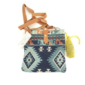 Canyon Sky Women's Southwest Inspiration Purse Shoulder Bag with Bead Necklace `